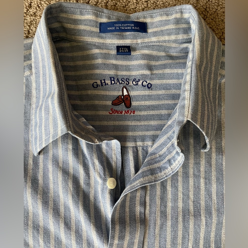 Vintage Men’s Bass Cotton Stripe Shirt